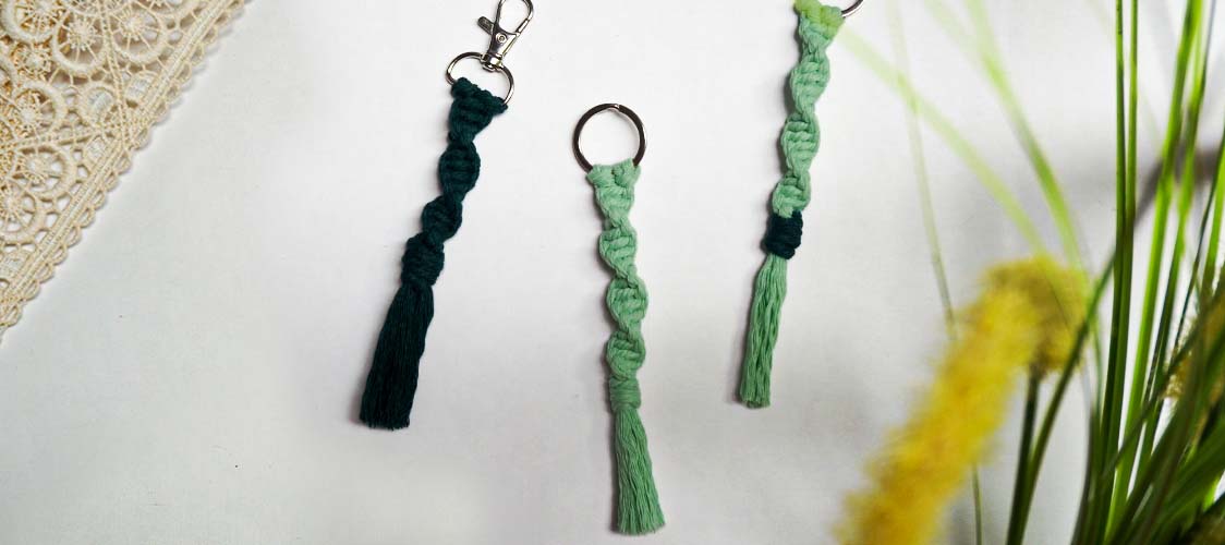 DIY Schlüsselanhänger aus Makramee - Helixknoten