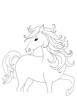 Ausmalbild Pferd