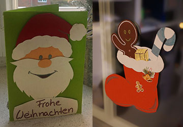 Basteln mit Tonpapier, Vorlage, Weihnachtsmann, Vorlage zum Ausdrucken, Fensterbilder, Karte Basteln