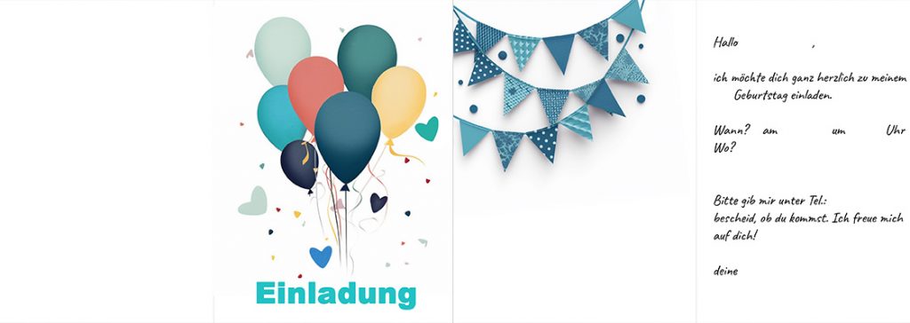 Einladungskarten Blau