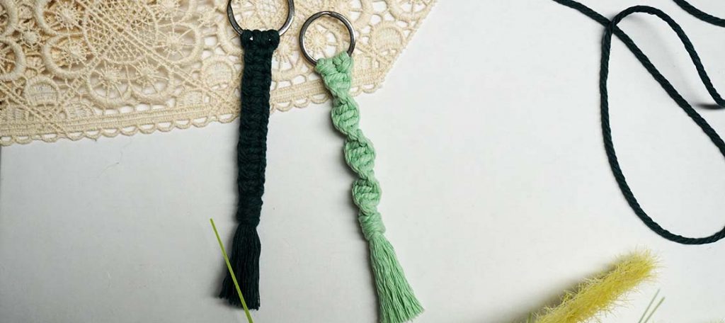 DIY Schlüsselanhänger Makramee Kreuzknoten