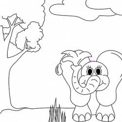 Elefant, Ausmalbild, Malvorlage