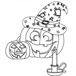 Halloweenkuerbisse Ausmalbilder, Malvorlage