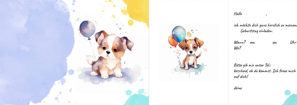 Einladungskarte Hund