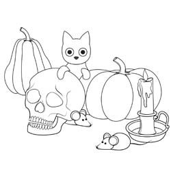 Haloween Herbst, Ausmalbilder, Malvorlage