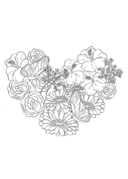 Malvorlage Blumenherz