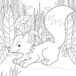 Fuchs, Ausmalbild, Malvorlage