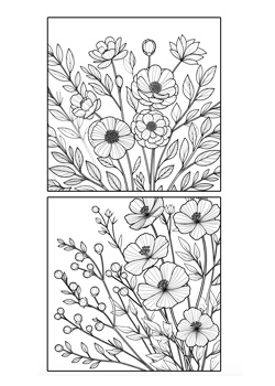 Malvorlage frühling viele Blumen