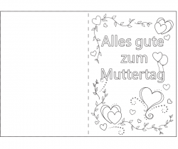 Muttertagskarte, Ausmalbild, Malvorlage