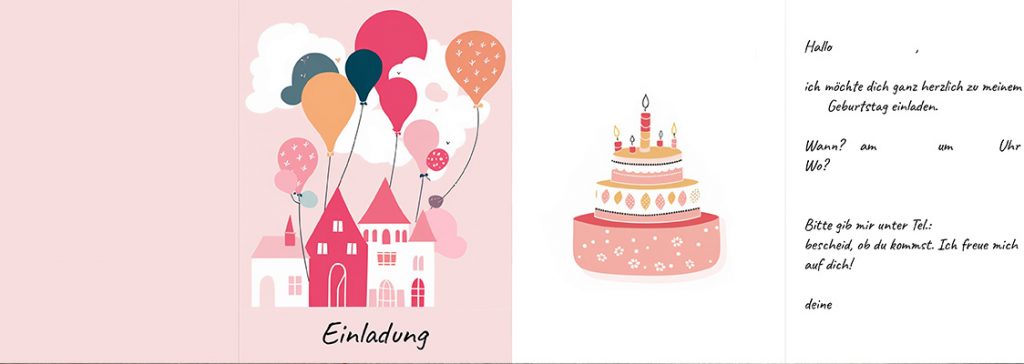 Einladungskarten Pink