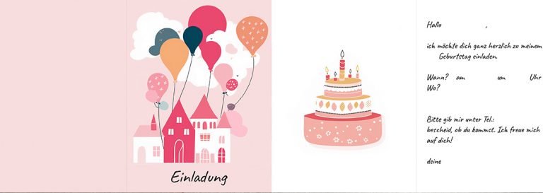 Einladungskarten Pink