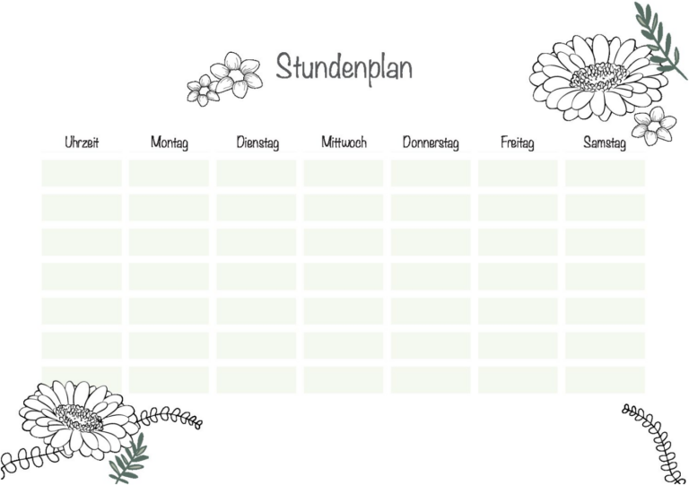 Studenplan Blumen