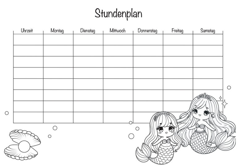 Stundenplan Meerjungsfrauen