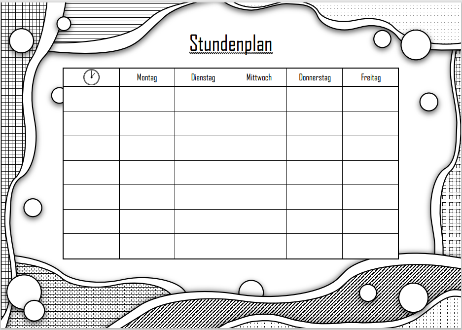 Stundenplan abstrakt