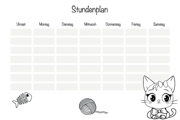 Stundenplan Katze