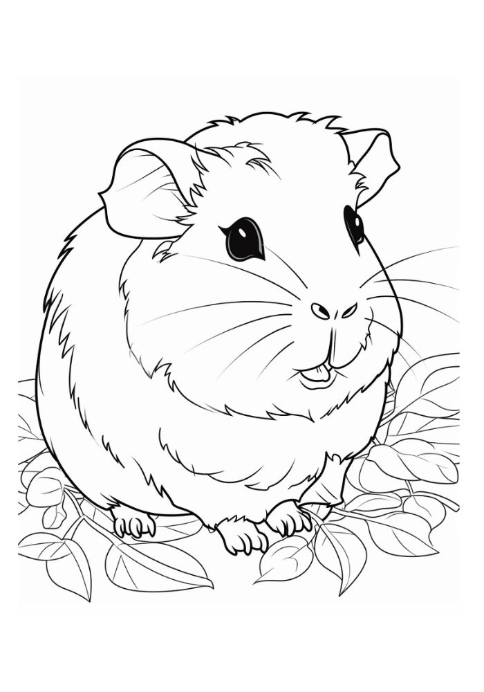 Ausmalbild Meerschweinchen 01
