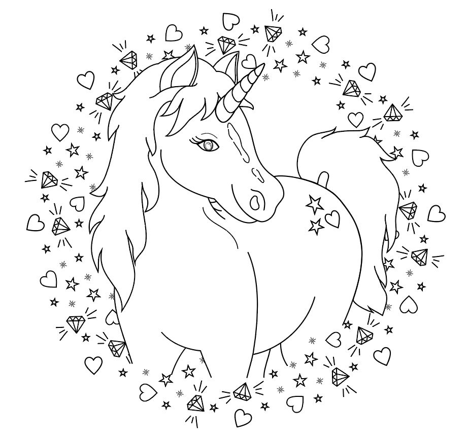 einhorn ausmalbild