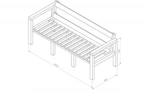 Bauplan Waldsofa Zeichnung