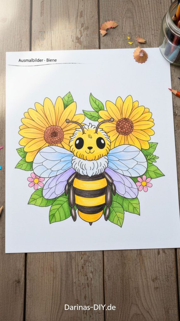 Ausmalbilder Frühling - Biene