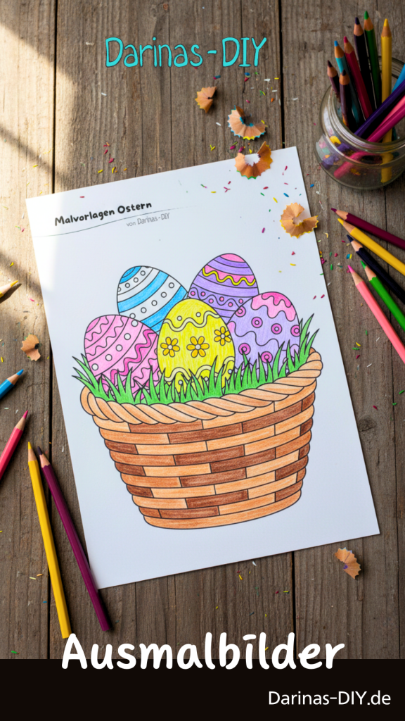 Ausmalbilder Ostern, Osterkorb