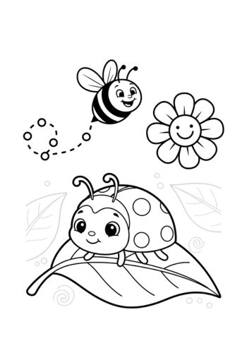 Ausmalbilder Biene & Kaefer