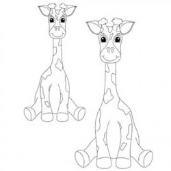 Ausmalbild / Malvorlage, kostenlos Ausdrucken, PDF, Kinder, Giraffen